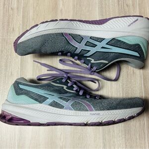 Asics Women's Athletic Shoes - Gray, Mint, and Purple